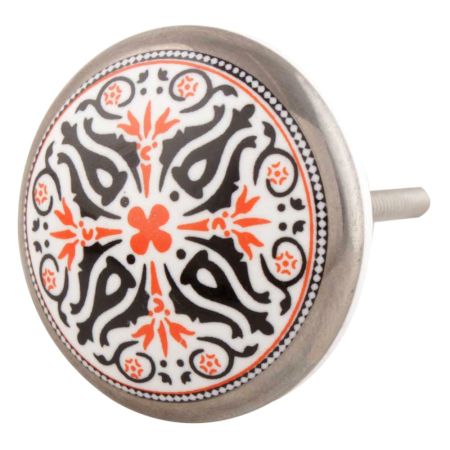 Orange And Black Ceramic Cabinet Knob Online